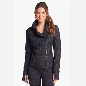ZELLA Activewear Black Quilted Full Zip Asymmetrical Moto Jacket – Wmns XS